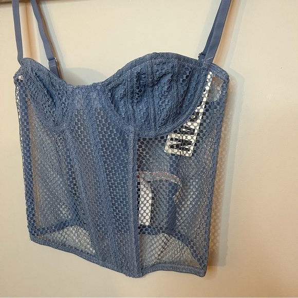 Urban Outfitters Out From Under Modern Love Overdrive Fishnet Corset Sz S NWT - Picture 5 of 16